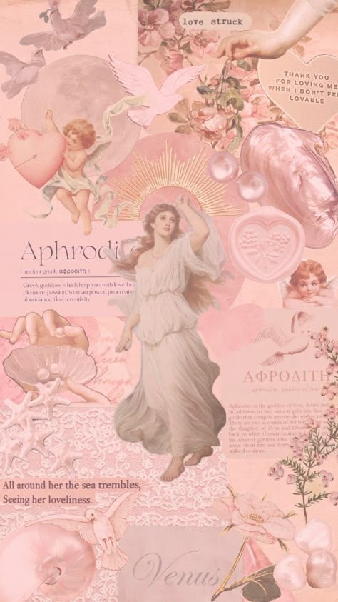 Aphrodite Background, Appreciation Aesthetic, Pink Aphrodite, Venus Wallpaper, Aphrodite Painting, Lady Aphrodite, Venus Aesthetic, Venus Aphrodite, Aphrodite Cabin