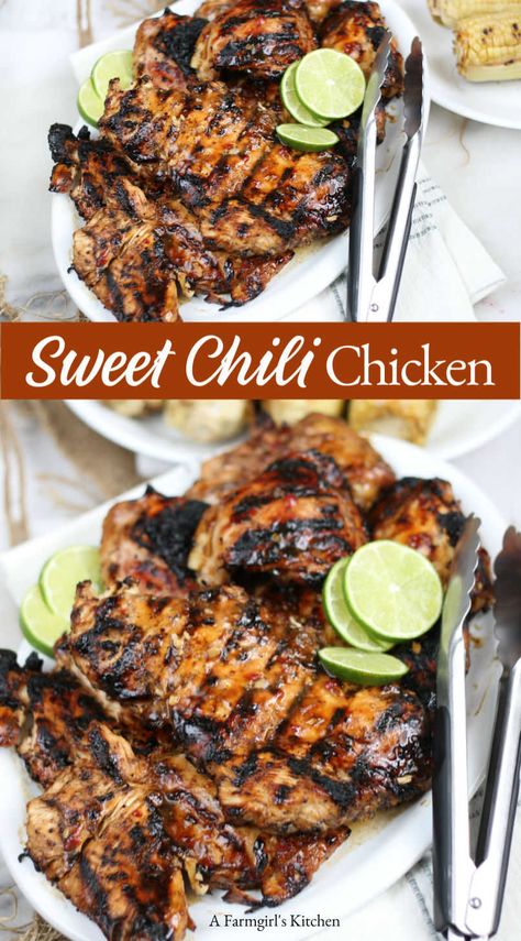 Sweet Chili Sauce Uses, Recipes That Use Sweet Chili Sauce, Hot Chili Chicken, Easy Summer Dinner Recipes Beef, Dinner Ideas On Grill, Sweet Chili Sauce Recipe Chicken, Thai Grilled Chicken Recipes, Chicken Recipes On Grill, Recipes With Chili Sauce