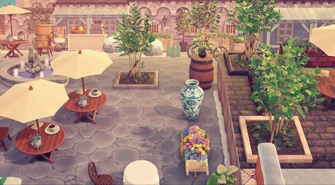 Bistro! Enjoy some fine dining in Italy Animal Crossing Bistro Table, Animal Crossing Bistro, Acnh Bistro Table, Bistro Table Ideas, Acnh Bistro Table Ideas, Little Italy, Bistro Table, Table Ideas, Fine Dining