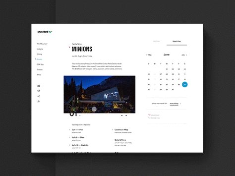 Snowbird Event Calendar V1 블로그 디자인, Website Layouts, Web Dashboard, Best Ui Design, Book And Magazine Design, Event Website, Website Design Layout, Ui Design Inspiration, Web Layout Design