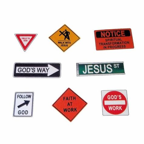 Gods way Christian Road Signs, Construction Vbs, Orange Curriculum, Construction Theme Classroom, Kids Church Rooms, Construction Signs, Vbs Ideas, Construction Theme, Church Crafts