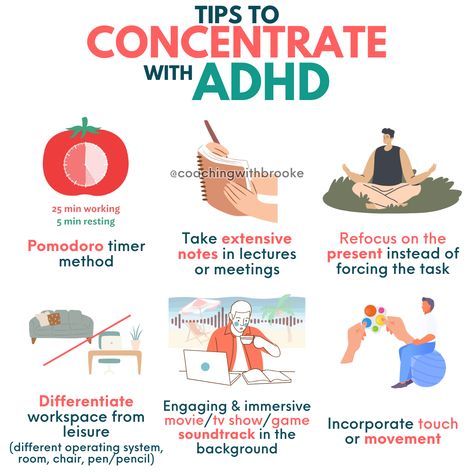 🔎Focus and concentration does not come easy for ADHD brains.  These are a few of my tried-and-true tips that help me concentrate  🔥Discover even more strategies with my FREE downloadable ebook: 'How to Focus by Focusing your Time'  http://bit.ly/CWBebook  #adhd #adhdcoach #adhdtips #adultadhd #womenwithadhd #adhdparent How To Improve Focus, Audhd Tips, Concentration Tips, Gym Fails, John Bennett, How To Focus, Focus And Concentration, Mental Health Facts, Learning Disabilities