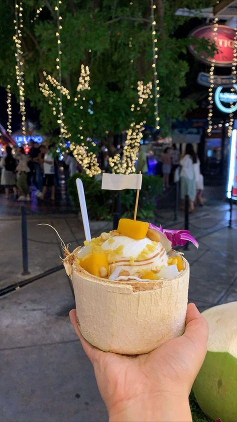 Coconut milk cream Thailand Travel Aesthetic Food, Bangkok Thailand Food, Thailand Aesthetic Food, Thailand Travel Aesthetic Bangkok, Thailand Food Photography, Thailand Bangkok Aesthetic, Bangkok Thailand Aesthetic, Bangkok Thailand Nightlife, Negara Thailand