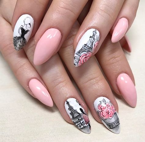 #nails #nailsinspo #naildesign #nailart #manicure #frenchnails #nails2018 #paris Paris Nail Art, Paris Nails, Unghie Sfumate, Vintage Nails, Nail Swag, Hot Nails, The Eiffel Tower, Nail Art Inspiration, Manicure E Pedicure