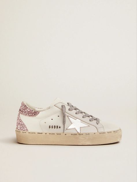 Pink Glitter Heels, Preppy Shoes, Shoe Wishlist, Quartz Pink, Exclusive Sneakers, Golden Goose Sneakers, Glitter Heels, Hype Shoes, Shoe Inspo