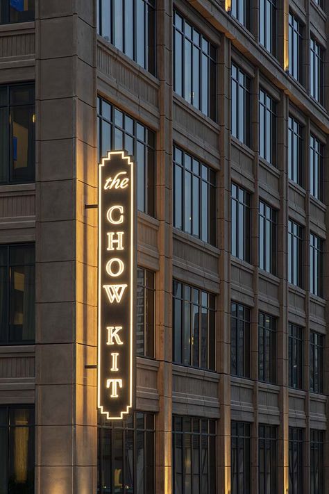 The Chow Kit Kuala Lumpur, An Ormond Hotel Designed by Studio Tack Hotel Signage, Hotel Facade, Architectural Signage, Wayfinding Signage, Environmental Design, Signage Design, Hotel Design, Shop Display, Chow Chow