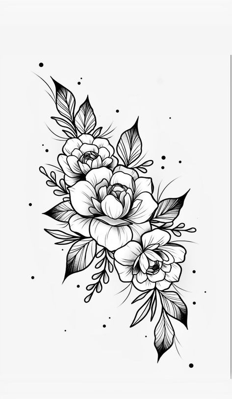 Floral Tattoo For Cover Up, Neo Traditional Arm Tattoo, Traditional Flower Tattoo Design, Fineline Flowers, Floral Mandala Design, Flower Tattoo Stencils, Peony Flower Tattoos, Flower Shoulder Tattoo, Learn To Tattoo