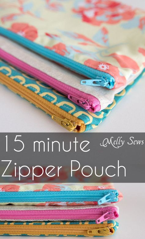 How to Sew a Zipper Pouch Tutorial - Melly Sews Tips Menjahit, Diy Pouch Tutorial, Diy Makeup Bag, Diy Sy, Sew Zipper, Zipper Pouch Tutorial, Pouch Tutorial, Sew Ins, Diy Bags Purses