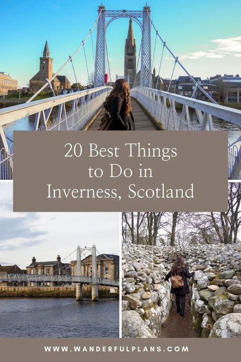 photos of inverness with text that reads "20 best things to do in inverness, scotland" Honeymoon In Scotland, Inverness Castle, Inverness Scotland, Scotland Vacation, Scotland Road Trip, Scotland Forever, Scottish Castles, England And Scotland, Winter Vacation