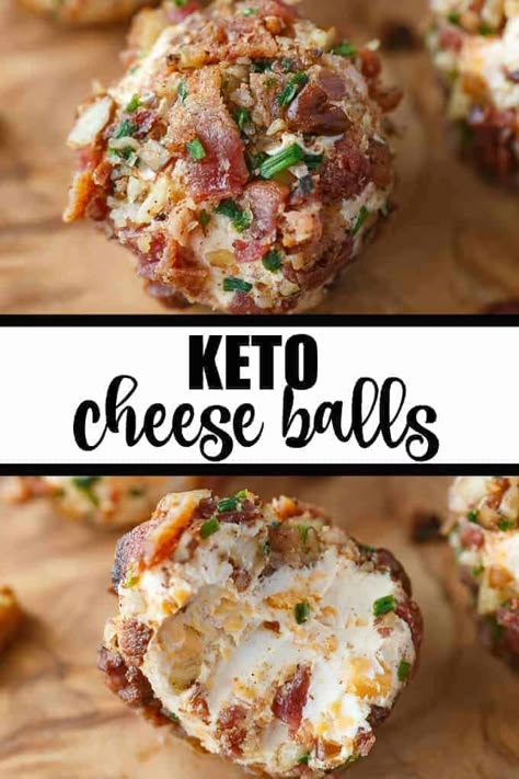 Keto Cheese Balls - Bite sized cheese balls make a delicious low carb appetizer! Flavorful cream cheese balls are rolled in a mixture of bacon, chives and pecans. Thanksgiving Keto Appetizers, Keto Camping Snacks, Keto Cheese Balls, Keto Camping, Cream Cheese Balls, Keto Apps, Low Carb Appetizer, Cheese Ball Bites, Cream Cheese Ball