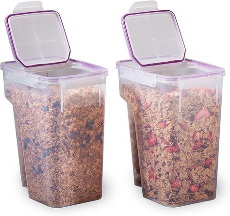 Amazon.com: Snapware Airtight 2-Pack (22.8 Cup) Cereal Dispenser Storage Containers, Flip-Top Lid BPA Free, Plastic Containers For Cereal, Rice, Snack, Dry Food and Pantry Organization: Home & Kitchen Ice Cream Shop Interior Design, Ice Cream Shop Interior, Plastic Storage Containers, Main Kitchen, Cereal Storage, Cereal Dispenser, Tiny Room, Sleek Kitchen, Plastic Container Storage