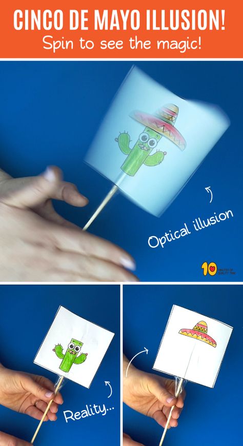 Cinco de Mayo – Optical Illusion Game #artsandcrafts Optical Illusions Games, Shadow Craft, Illusion Games, Mariachi Band, Camping Art, Optical Illusion, Science For Kids, Elementary Art, Summer Crafts