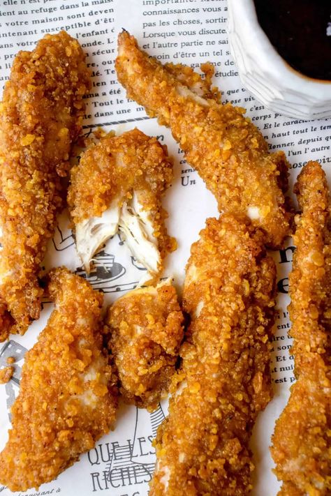 Gluten Free Chicken Tenders Recipe (Egg Free) • Heal Me Delicious Gluten Free Crispy Chicken Sandwich, Gluten Free Chicken Strips, Gluten Free Chicken Fingers, Gluten Free Baked Chicken, Gluten Free Chicken Tenders, Chicken Tenders Recipe, Crispy Chicken Sandwiches, Plantain Chips, One Pan Chicken