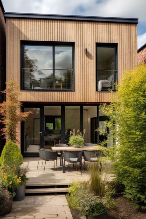 5 Reasons to Consider Composite Cladding for Your Sustainable Home House With Black Windows, Black Windows And Doors, Black Windows Exterior, Wood Cladding Exterior, Architectural Technologist, Lots Of Plants, Jade Design, Composite Cladding, House Cladding