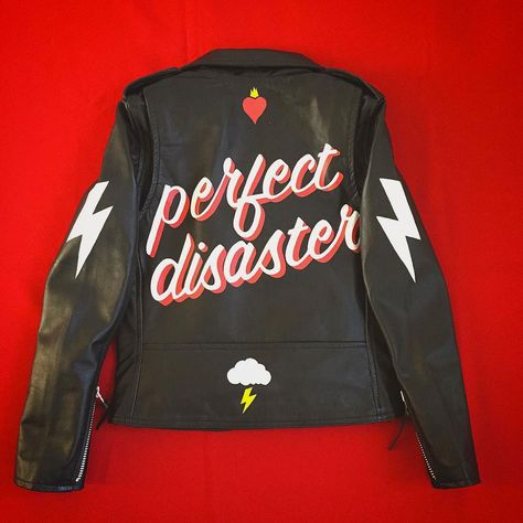 Vintage Leather Jackets, Hand Painted Leather Jacket, Jacket Hand Painted, Painted Leather Jacket, Edgy Outfit, Outfit Essentials, Custom Leather Jackets, Min Pin, Painted Denim Jacket