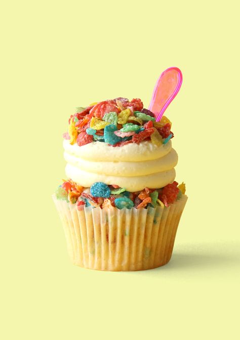 Specialty Cupcake Flavors, Bright Desserts, Fun Cupcake Flavors, Cereal Cupcakes, 2023 Desserts, Unicorn Sweets, Cereal Party, The Scran Line, Scran Line