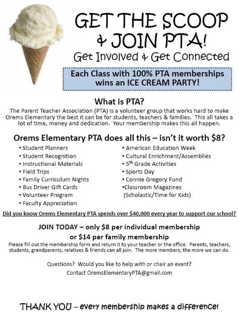 Ptsa Membership Drive, Pta Sponsorship Levels, Home And School Fundraiser, Pta Ice Cream Membership Drive, Booster Club Membership Drive, Pta Membership Ideas Flyers, Pta Meeting Ideas, Pta Membership Drive Incentives, Pta Fundraising Ideas School Fundraisers