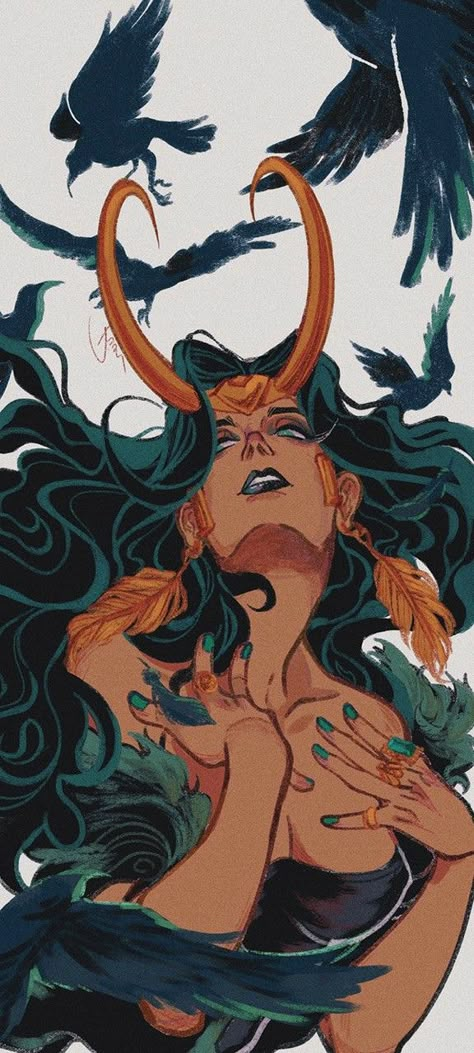 Lady Loki, Loki, Feathers, Hair, Art