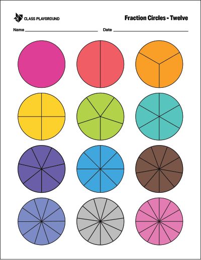 Printable Fraction Circles Twelve Color Build Math Centers, Free Printable Certificate Templates, Montessori Math Activities, Fraction Circles, 3rd Grade Fractions, Preschool Patterns, Preschool Math Games, Circle Math, Math Materials