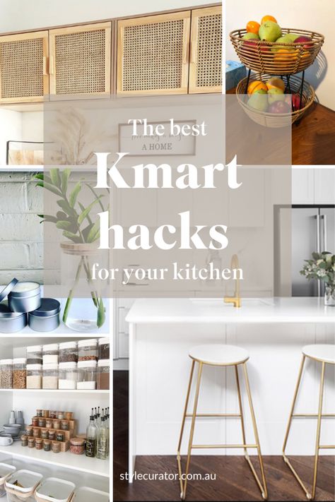 Pantry Hacks, Kmart Decor, Budget Diy Home Decor, Kitchen Storage Bench, Design Home Ideas, Kmart Home, Kmart Hacks, Small Pantry Organization, Dining Room Pantry