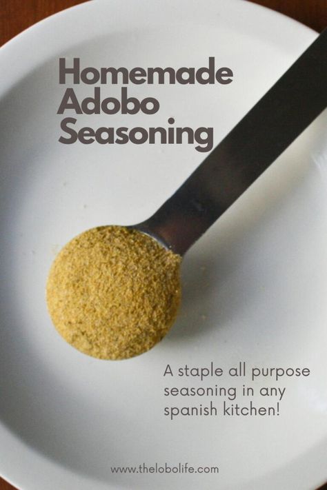 Goya Adobo Seasoning Recipe Goya Seasoning Recipe, Adobo Seasoning Recipe, Adobe Seasoning, Diy Spice Mix, Sazon Seasoning, Homemade Recipes From Scratch, Homemade Spice Mixes, Spanish Cooking, Spanish Kitchen