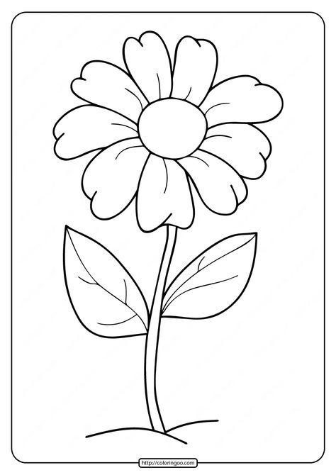 Free Printable Simple Flower Coloring Pages 1 Flower Coloring Sheets, Printable Flower Coloring Pages, Summer Coloring Pages, Flower Outline, Easy Coloring, Coloring Page Ideas, Printable Coloring Sheets, Easy Coloring Pages, Geometric Flower