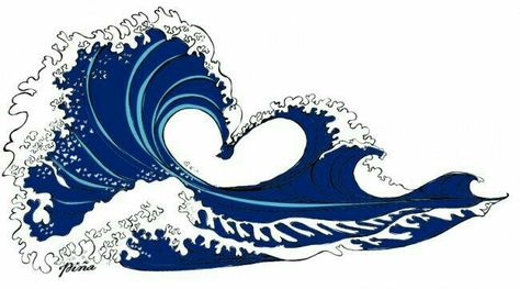 Wave Heart Tattoo, Drawing Waves, Ocean Wave Tattoo, Wave Tattoos, Surf Tattoo, Dolphins Tattoo, Wave Drawing, Wave Tattoo, Marquesan Tattoos