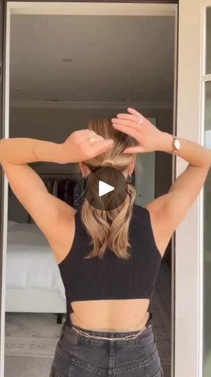 5.1K views · 65 reactions | The low bun hack you need to try! 💁‍♀️✨ Gather hair into a ponytail. On the last pull through, create a mini loop. Leave your fingers inside the bottom of the elastic. Wrap remaining “tail” counterclockwise around the loop. Create an opening with the fingers on the elastic and insert ends. Pull tail through and hide excess hair, if needed. This is a quick and easy bun hack that you can achieve anywhere! 💖 #hair #hairstyles #hairtutorial #hairfashion #updo #hairstylist #hairstyles #hairstyling #viralreels #viralreelsfbreels #reelsviralシ #reelsvideoシ #fypシ゚viralシ #reelsfbviralシ #reelsviralfb #viralreelsfb #reelsfypシfb #reelsviralシfb #reelsfb #virals | Cam1 | Cam1 · Original audio Hair Clips Hairstyles, Bun Hack, Hairstylist Hairstyles, Easy Bun, Beach Hairstyles For Long Hair, Easy Chic, Excess Hair, Easy Hair Updos, A Ponytail