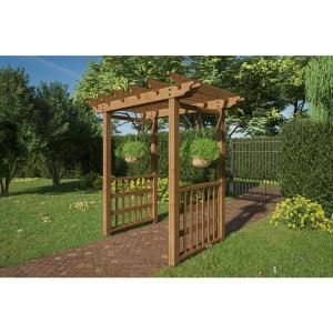 White Arch 84 in. x 48 in. Outside Wooden Garden Arbor-MFS35W - The Home Depot Arbor Design, Cedar Arbor, New England Arbors, Wood Arbor, Cedar Garden, Cedar Lumber, Garden Arbor, Water Based Stain, Natural Preservatives