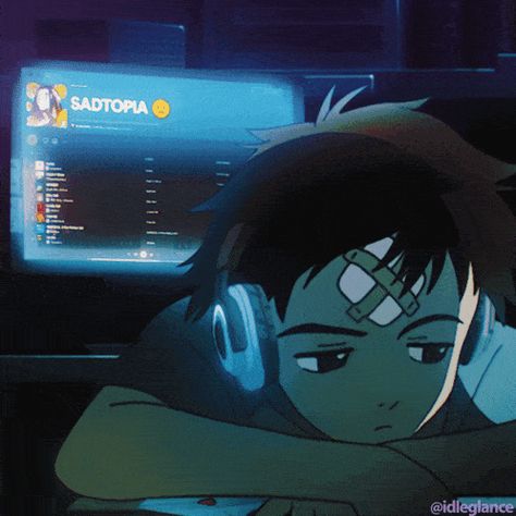 Naota Nandaba, FLCL, Mamini, headphones, Aesthetic, Music, Spotify, Cozy room, anime Naoto Flcl, Fooly Cooly Aesthetic, Flcl Aesthetic, Pfp With Headphones, Flcl Pfp, Naota Flcl, Naota Nandaba, Anime Headphones, Flcl Naota