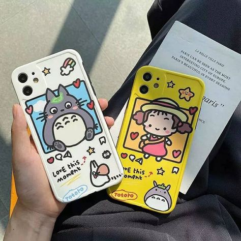 Miyazaki Anime, Yellow Phone Case, Cute Totoro, Phone Case Diy Paint, Kawaii Phone Case, Pretty Phone Cases, Pink Cases, Cover Phone, Aesthetic Phone Case