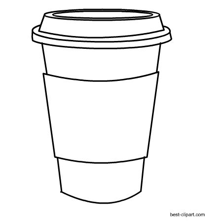 Coffee Cup Drawing, Starbucks Party, Struktur Teks, Coffee Clipart, Coffee Cup Art, Black And White Coffee, Image Svg, Cup Art, Free Coffee