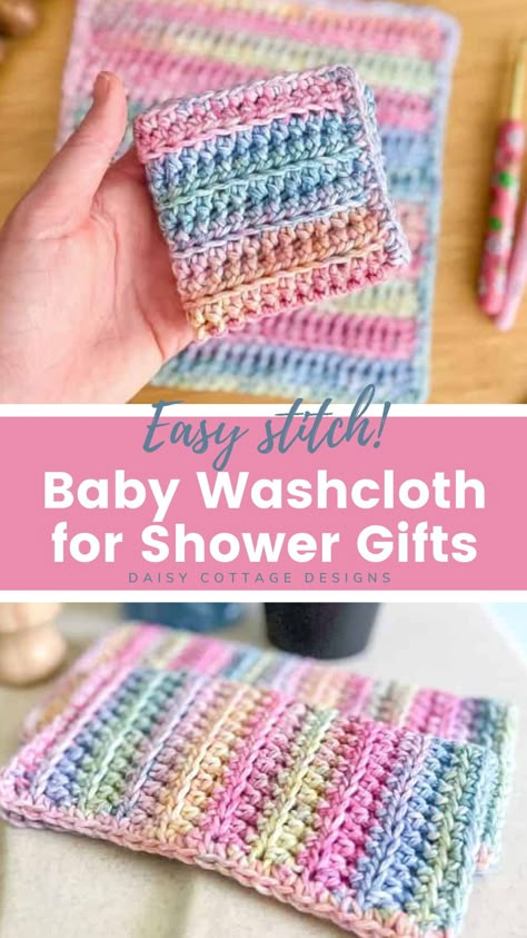 Small Crochet Washcloths, Easy Crochet Face Cloth, Crochet Baby Things Shower Gifts, Free Crochet Washcloth Pattern Cotton, Simple Crochet Washcloth Free Pattern, Cotton Yarn Patterns Free, Beginner Baby Crochet Projects, Crochet Wash Cloth Free Pattern Simple, Crocheted Baby Gifts