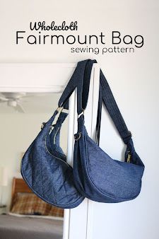 Backpack Project, Round Shoulder Bag, Cross Body Bag Pattern, Denim Bag Patterns, Bag Sewing Pattern, Bag Sewing, Denim Tote Bags, Denim Tote, Bag Patterns To Sew