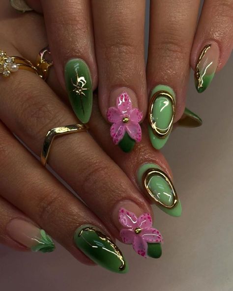 Winx Club Nails, Simple Nail Design, Nail Art Pictures, Spring Nail Designs, Edgy Nails, Summery Nails, Exotic Nails, Nail Design Ideas, Simple Nail