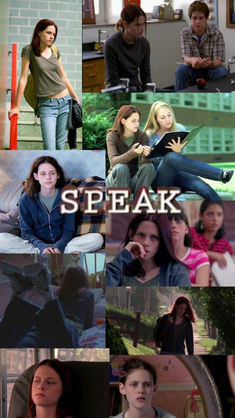 #speak #speak2004 #kristenstewart #melindasordino #movie #aesthetic #moodboard #collage #film Speak Movie Wallpaper, Speak 2004 Poster, Speak Movie Poster, Speak Movie Aesthetic, Melinda Sordino, Speak Movie, Speak 2004, Bella Swan Aesthetic, Swan Aesthetic