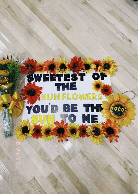 Flower Themed Hoco Proposals, Zach Bryan Homecoming Proposal Ideas, Sunflower Homecoming Proposal, Homecoming Proposal Ideas Zach Bryan, Flowers Hoco Proposals, Hoco Poster Ideas Zach Bryan, Country Hoco Posters, Hoco Proposals Zach Bryan, Sunflower Hoco Proposals