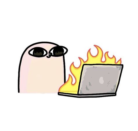 No Context, Sticker Ideas, On Fire, Cartoon Character, Laptop Stickers, Doodles, Laptop, Computer, Screen