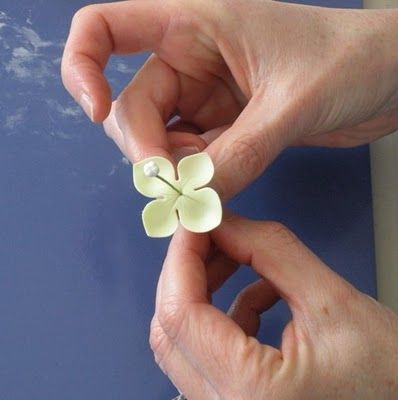 Hydrangea Template, Gum Paste Hydrangea, Gum Paste Flowers Tutorials, Sugar Paste Flowers, Sugar Flowers Cake, Sugar Flowers Tutorial, Fondant Flower Tutorial, Filler Flowers, Icing Flowers