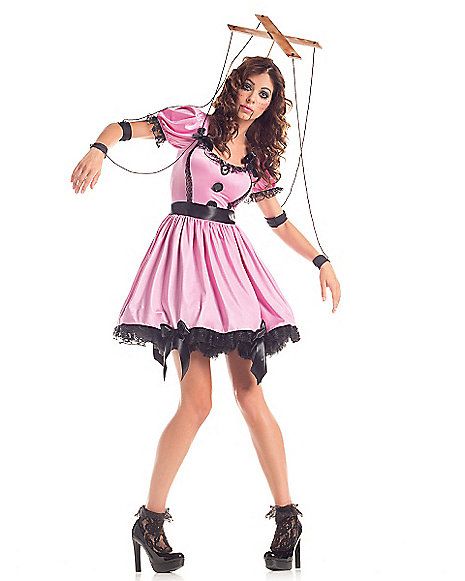 Adult Pink Marionette Costume - Spirithalloween.com Marionette Costume, Puppet Costume, Party City Costumes, Creepy Costumes, Diy Costumes Women, Doll Halloween Costume, Plus Size Halloween Costume, Pink Costume, Hallowen Costume