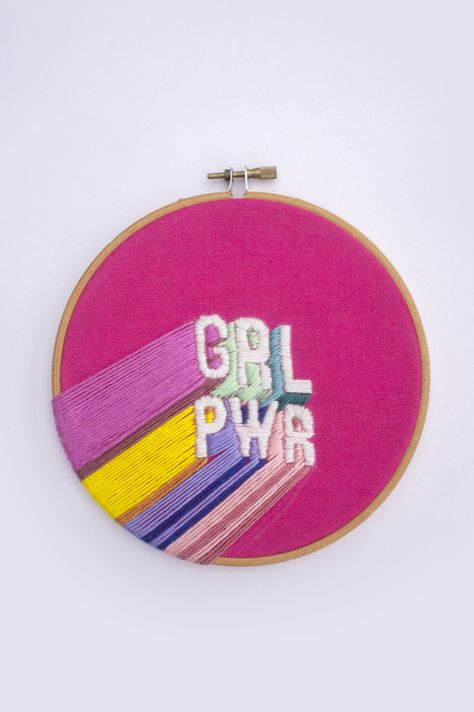 Hoops / embroidery art / grl pwr / feminist Feminist Embroidery Ideas, Embroidery Feminist Art, Lesbian Embroidery, Feminism Embroidery, Rude Embroidery, Feminist Cross Stitch, Hoops Embroidery, Feminist Embroidery, Cat Collage