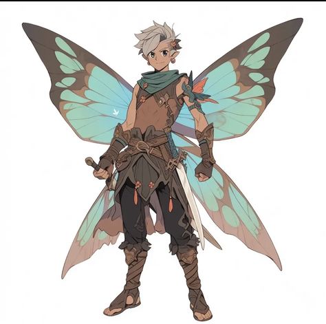 Male Fairy, Dungeons And Dragons Characters, Dnd Art, Character Design Male, Fairy Art, Character Design References, Character Creation, Dnd Characters, Character Portraits