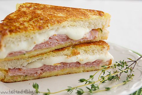 Monte cristo sandwiches take an Italian twist with ham, mozzarella, and a honey mustard and thyme sauce. PIN IT FOR LATER!   There is just something about the warming weather. For some reason, once June hits, it’s so hard for me to menu plan. It should be easier, because the fresh fruit and veggies that ... Get the Recipe Bacon Jam Recipe, Taste And Tell, Ultimate Grilled Cheese, Monte Cristo Sandwich, Rachel Ray, Bacon Jam, Cheese Tasting, Monte Cristo, Burgers Sandwiches