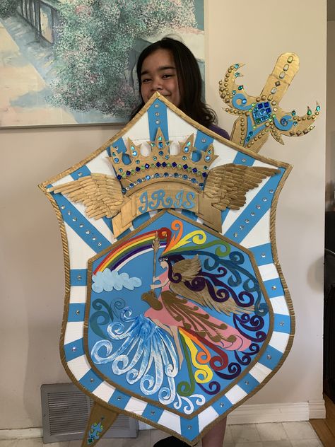 Diy Shield Cardboard, Cardboard Shield, Shield Craft, Diy Shield, Percy Jackson Party, Shield Template, Greek Shield, Vbs 2023, Devon Aoki