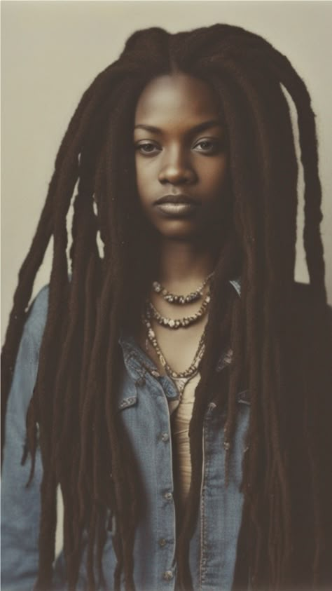 Long Thick Locs Black Women, Dreadlock Hairstyles Women Black, Locs Long Hairstyles For Women, Free Form Locs Women, Locs Photoshoot Black Women, Big Dreadlocks, Semi Freeform Locs Women, Freeform Locs Women, Puffy Locs