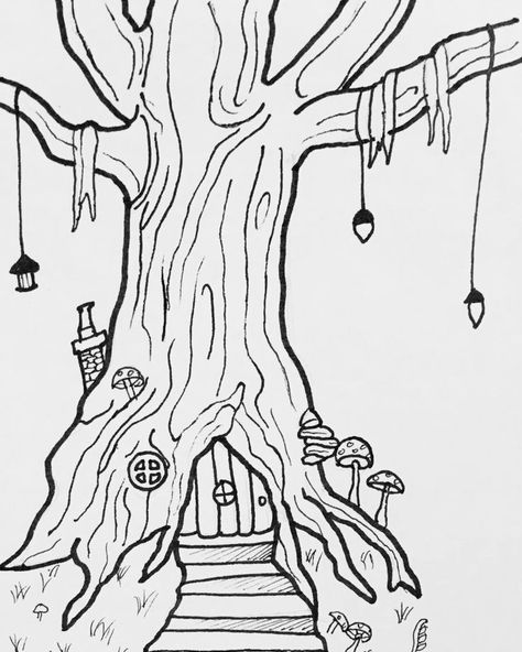 Pick A Character, Mark Crilley, Forest Sketch, Enchanted Forest Theme, Enchanted Tree, Sketch It, Jungle Tree, Forest Drawing, Speed Drawing