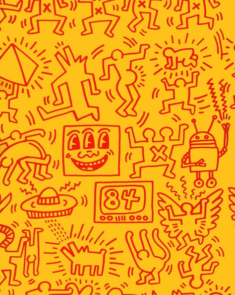 Iphone Wallpaper Keith Haring, Keith Haring Wallpaper, Keith Harrington, Keith Haring Prints, Keith Haring Art, Haring Art, Colorful Murals, Wallpaper Music, Principles Of Art