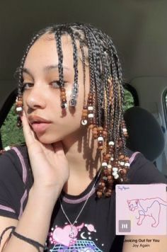 Box Braids With Natural Hair, Braids With Natural Hair, Cabello Afro Natural, Short Box Braids Hairstyles, Natural Braids, Cute Box Braids Hairstyles, Protective Hairstyles Braids, Short Braids, Braids With Beads