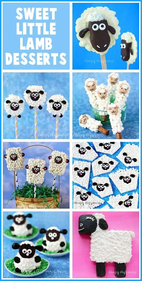 Lamb Pretzel Pops - Easy Easter Treats Sheep Rice Krispie Treats, Sheep Treats Homemade, Sheep Pretzels, Rice Krispie Treats Animal Theme, Sheep Desserts, Sheep Treats, Easter Lambs, Pretzel Pops, Bible Quizzing