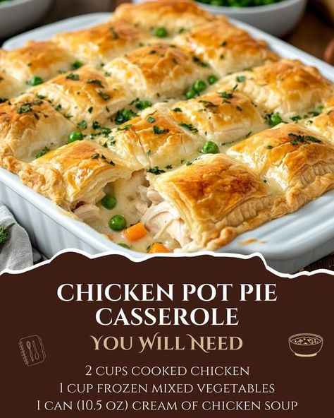 Stove Top Rotisserie Chicken Recipes, Freezer Chicken Pot Pie Casserole, Chicken Pot Pie Pasta Casserole, Chicken Pot Pie For A Crowd, Sheet Pan Chicken Pot Pie, Rotisserie Chicken Casserole Recipes, Chicken Pop Pie, Rotisserie Chicken Pot Pie, Easy Chicken Pot Pie Casserole